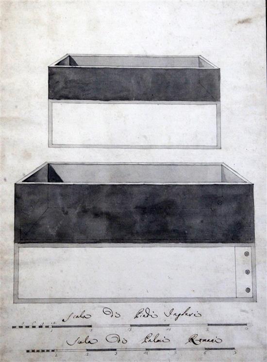 Early 19th century Italian School Architectural and archaeological studies of Livias tomb 18 x 13in.